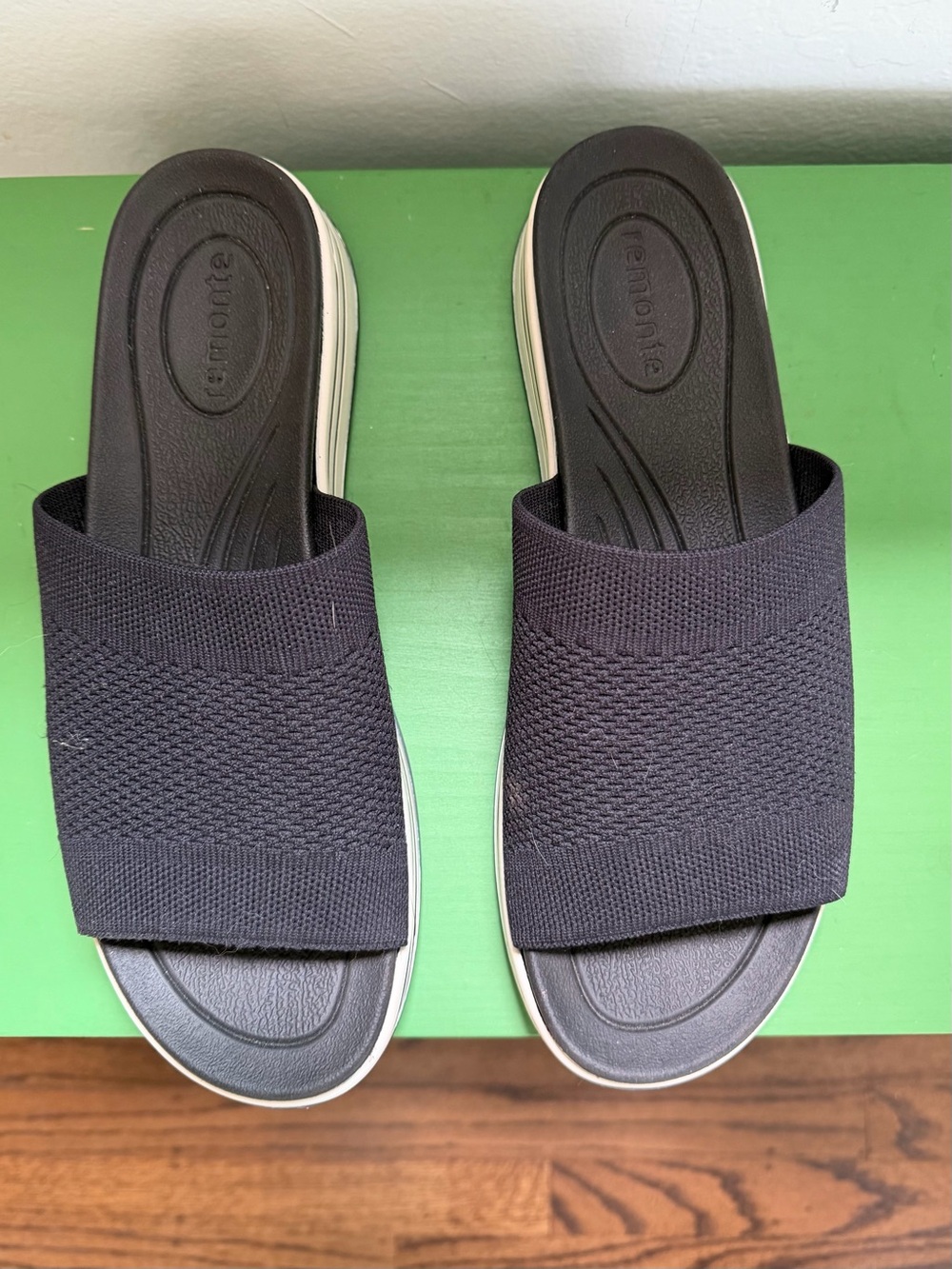 Navy Slip-On Knit Slide Mule Sandals